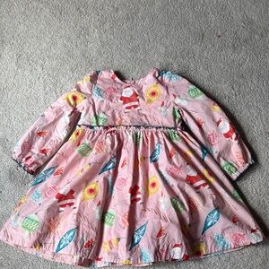Pink Chicken Christmas Dress 4T